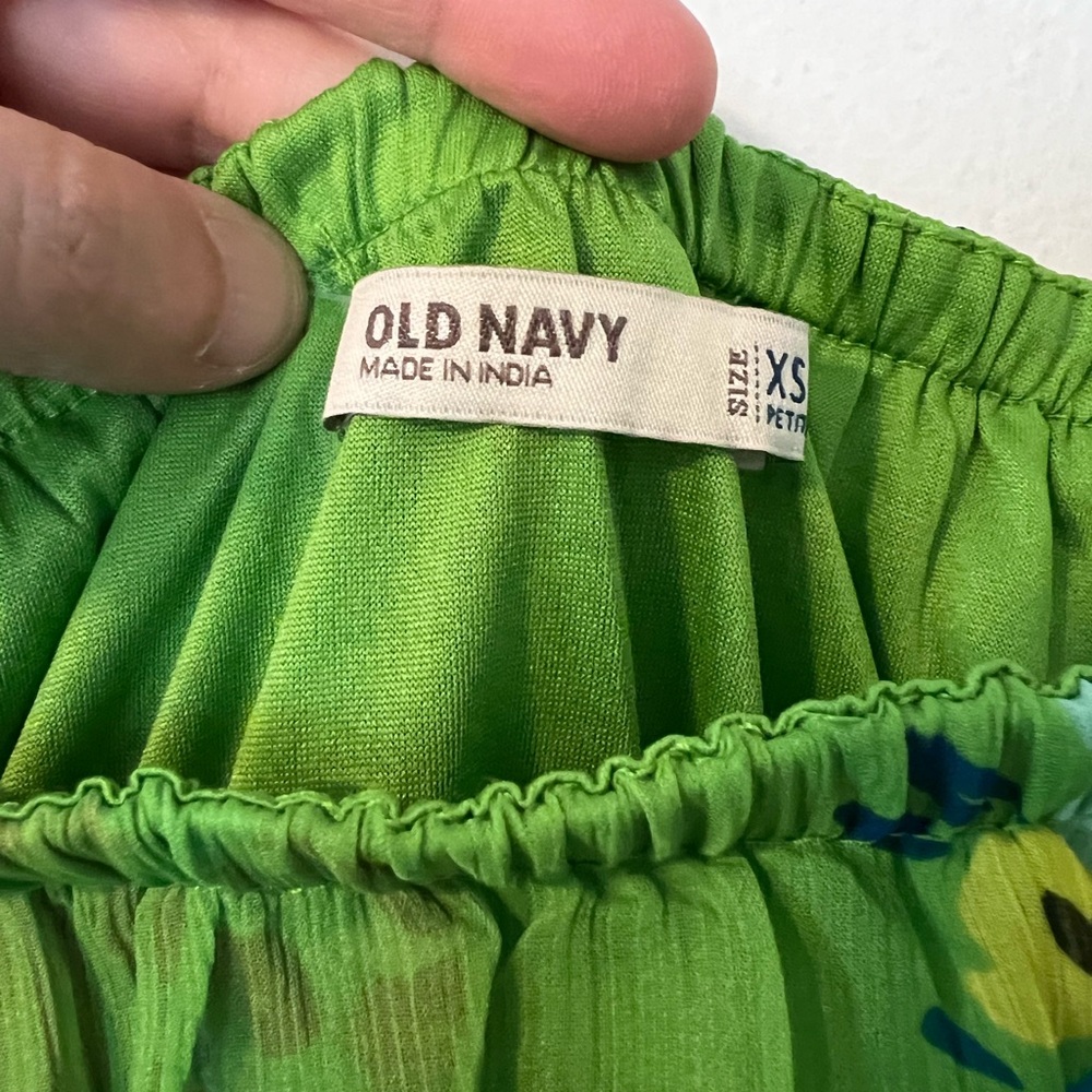 OLD NAVY Floral Sheer Fairy Maxi Dress Ethereal Coquette Y2K Babydoll Green XS P - Picture 5 of 6